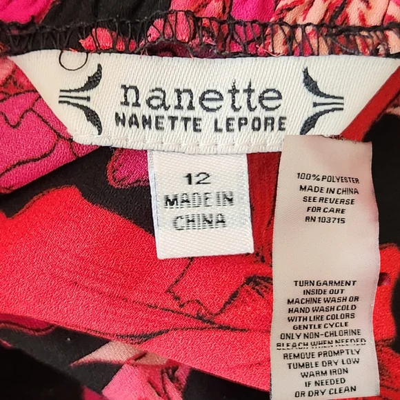 NANETTE LEPORE Floral Print High-Low  Midi Dress - Size 12 - Picture 13 of 14